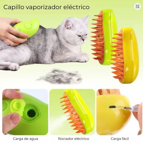 Cepillo vaporizador atrapa pelos